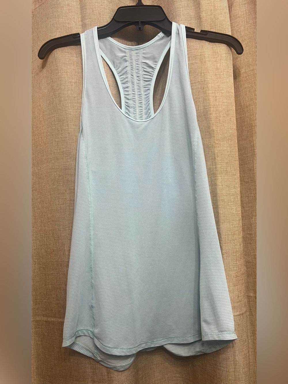lululemon athletica Light Blue Striped Racerback Tank Top